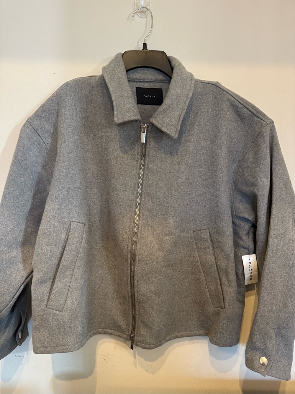 PacSun Men's Gray Zip-Up Shirt Jacket